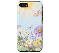 Pastel Sun Meadow Luna Moth and Butterfly Coque pour iPhone SE (2020) / 7/8