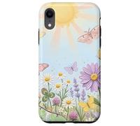 Pastel Sun Meadow Luna Moth and Butterfly Coque pour iPhone XR