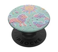 Pastel Zodiac Sun Lion and Pisces PopSockets PopGrip Adhésif
