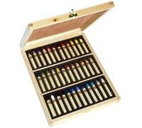 Pastels à l'huile - Coffret bois - 36 couleurs