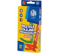 Pastels à l'huile hexagonaux 12 couleurs Astra