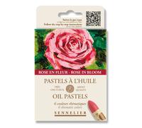 Pastels à l'huile - Sennelier - Très onctueux - 6 couleurs - Rose en fleur