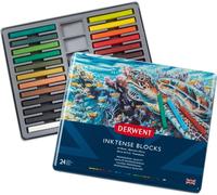 Pastels aquarellables DERWENT Inktense Blocks, 24pcs dans une boîte en métal