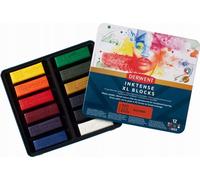 Pastels aquarellables DERWENT Inktense XL Blocks, 12pcs dans une boîte en métal