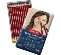 Pastels au crayon DERWENT, 12pcs dans une boîte métallique