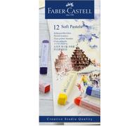 Faber-Castell Creative Studio 128312 Boîte en carton de 12 craies de couleurs assorties - Pastel tendre