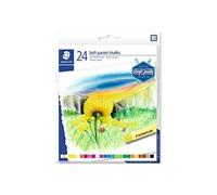 Staedtler Pastels tendres de qualité professionnelle, Couleurs lumineuses et facilement miscibles, Étui carton avec 24 couleurs assorties, 2430 C24