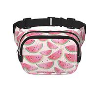 Pastèque Fruits Frais Imprimé Unisexe Carré Double Couche Sac De Taille Crossbody Sacoche De Voyage, Noir, Taille Unique, noir, One Size
