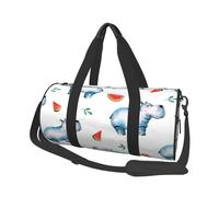 Pastèque Hippopotame Mignon Aquarelle, Sac de Voyage de Grande capacité, Sac à Main Rond, Sac de Voyage de Sport, fourre-Tout, Sac de Fitness