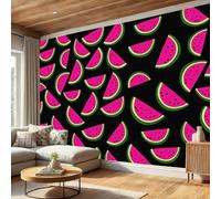 Pastèque Rose Papier Peint Décoratif, Dessin Animé Mignon Intéressant Papier Peint En Soie, Convient Pour Les Salons, Chambres, Salles De Bains Murs De Bureaux, Facile Nettoyer Durable 150X105 Cm