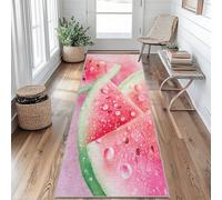 Pastèque Tapis de Couloir Motif Fruit Tapis de Couloir Long 60 x 120 cm Passage Antidérapant Lavable en Machine D'entrée Chambre Salon Descente de Lit Poil Ras Rug Bu&u20