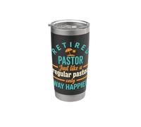 Pasteur à la retraite comme un pasteur régulier seulement plus heureux Gobelet isotherme en acier inoxydable double paroi