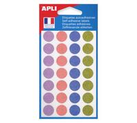 APLI Pochette de 140 pastilles assorties couleurs pastels Ø 15 mm