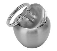 Pastillero de acero inoxidable, mini botella de medicina de acero inoxidable, pastillero en forma de manzana, mini caja de medicina pequeña de metal de acero inoxidable portátil, frasco sellado