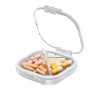 Pastillero De Viaje Pequeño, Contenedor De Bolsillo Para Pastillas | Pastillero Diario Pequeño Y Compacto - Caja De Suplemento Con Cierre De Seguridad, Caja De Almacenamiento Clasificada De Silicona S