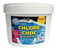 Pastilles 20 g Chlore choc - ECOGENE - 2 kg - Traitement de l'eau - Produits d'entretien