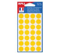 APLI Pastille adhésive 111844 diamètre 15 mm Pochette de 168 Jaune