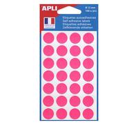 APLI Pastilles adhésives Ø 15 mm - 111848 - Pochette de 168 - Rose