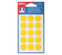 APLI Pastilles adhésives 111963 Ø 19 mm Pochette de 90 Jaune
