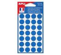 APLI Pastilles adhésives 111842 Ø 15 mm Pochette de 168 Bleu