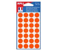 Pastilles adhésives Ø 15 mm Agipa 11184 orange - Pochette de 168