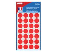 APLI Étiquettes adhésives permanentes – Rouges arrondies 15 mm – 168 (6×28)