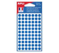 APLI Pastilles adhésives Gommettes de signalisation Rondes 8 mm Sachet 462 Bleu