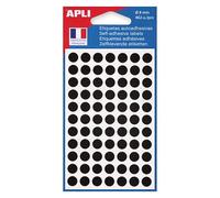 Pastilles adhésives Ø 8 mm Agipa 11183 noires - Pochette de 462