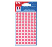 APLI Pastilles adhésives 111838 – Ø 8 mm – Pochette 462 pièces – Rose