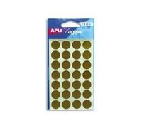 Pastilles adhésives - AGIPA - Métallisées - 112 pièces - Diamètre 15mm - Couleur or