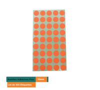 Pastilles Adhésives Fluo 10mm - Lot de 100 Étiquettes par paquet - Organisation Bureau, Archives, Maison, Loisirs (Rouge)