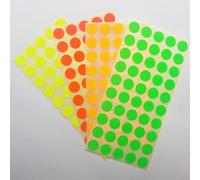 Pastilles Adhésives Fluo 10mm - Lot de 400 Étiquettes - Couleurs Fluorescentes (Rouge, Jaune, Orange, Bleu) - Organisation Bureau, Archives, Maison, Loisirs