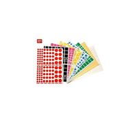 Pastilles adhésives formes géométriques et couleurs assorties - 60 feuilles