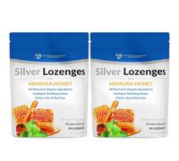 Pastilles d'argent avec miel de Manuka bio et vitamine C - Nano argent entièrement naturel 45-50 mcg de gouttes minérales d'argent colloïdal de 60 ppm pour soutenir le système immunitaire, apaiser