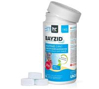 Pastilles de Chlore pour Piscine(20g) 1 x 1kg, BAYZID®, Chlore Multifonction 5 en 1 - Traitement Complet et Écologique