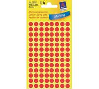 Pastilles de couleurs - AVERY - ZWECKFORM 3010 - Ø8 mm - Rouge - Adhérence permanente