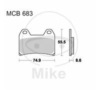 TRW Jeu de plaquettes de frein MCB683 – Kit Organic Allround pour Moto Guzzi Nevada