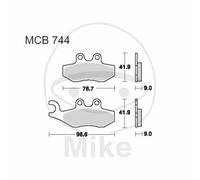 TRW MCB744EC Organic Low Budget Kit de Plaquettes de Frein pour Piaggio X7 Essieu Avantet Autres Motos
