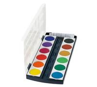 Herlitz 10199933 boîte de peinture 24 couleurs avec tube de blanc de fond inclus Blanc G