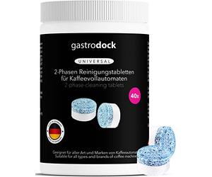 Pastilles de nettoyage 2 phases pour machines à café [40 x 3,5 g] MADE IN GERMANY - Tablettes de nettoyage pour machines à café - Compatible avec Siemens, Jura, Krups, Bosch, Miele, Melitta, WMF