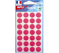 APLI Pastilles adhésives 111848 Ø 15 mm pochette de 168 rose