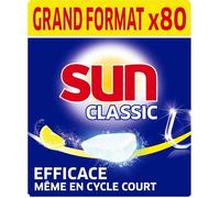 Pastilles Lave-Vaisselle Classic Citron - 80 tablettes - Efficace pendant les cycles courts - Brillance étincelante - Fabriqué