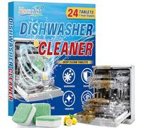 Pastilles Lave Vaisselle, Pack de 24 Tablette Lave Vaisselle, Lave Vaisselle Pastille Puissante Compatible Tous Modèles, Nettoyant Lave Vaisselle Élimine Graisse, Calcaire et Odeurs, Parfum Citron