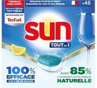 Pastilles Lave-Vaisselle Tout En 1 Citron 46 Tablettes-Avec 85% D'Ingrédients D'Origine Naturelle-100% Efficace Sur+De 99 Taches