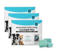 Pastilles Nettoyantes Machine à Laver 12 comprimés par boîte - Élimine Odeurs, Moisissures, Bactéries & Poils d’Animaux - Anti-Calcaire, Compatible Toutes Marques, Lave-Linge Frontaux & Top