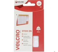 Pastilles rondes auto-agrippantes - VELCRO® - VEL-EC60227 - 16 mm - Blanc - Pack 16 - À coller