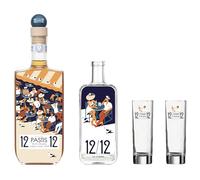 Pastis 12/12 Coffret Terrasse + Carafe et 2 verres 45° 70cl