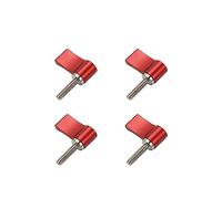 Pastlla Lot de 4 boutons rotatifs M4 de 17 mm à filetage mâle - Vis à levier réglable en alliage d'aluminium avec aile unique, rouge