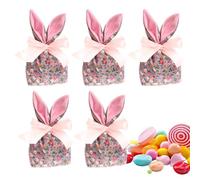 Pastor Bunny Treat Sacs de bonbons de Pâques | Bunny Ears Candy Goodie Sacs | 5 x décorations de Pâques réutilisables, cadeaux de fête sacs cadeaux pour sandwichs à biscuits emballage