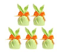Pastor Bunny Treat Sacs de bonbons de Pâques | Bunny Ears Godie Bolss Stockage de bonbons, 5 x décorations de Pâques réutilisables, cadeaux de fête sacs cadeaux pour collations